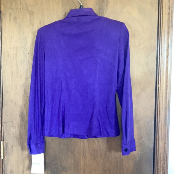 Vintage purple office jacket with shoulder pads petite - Picture 13 of 14